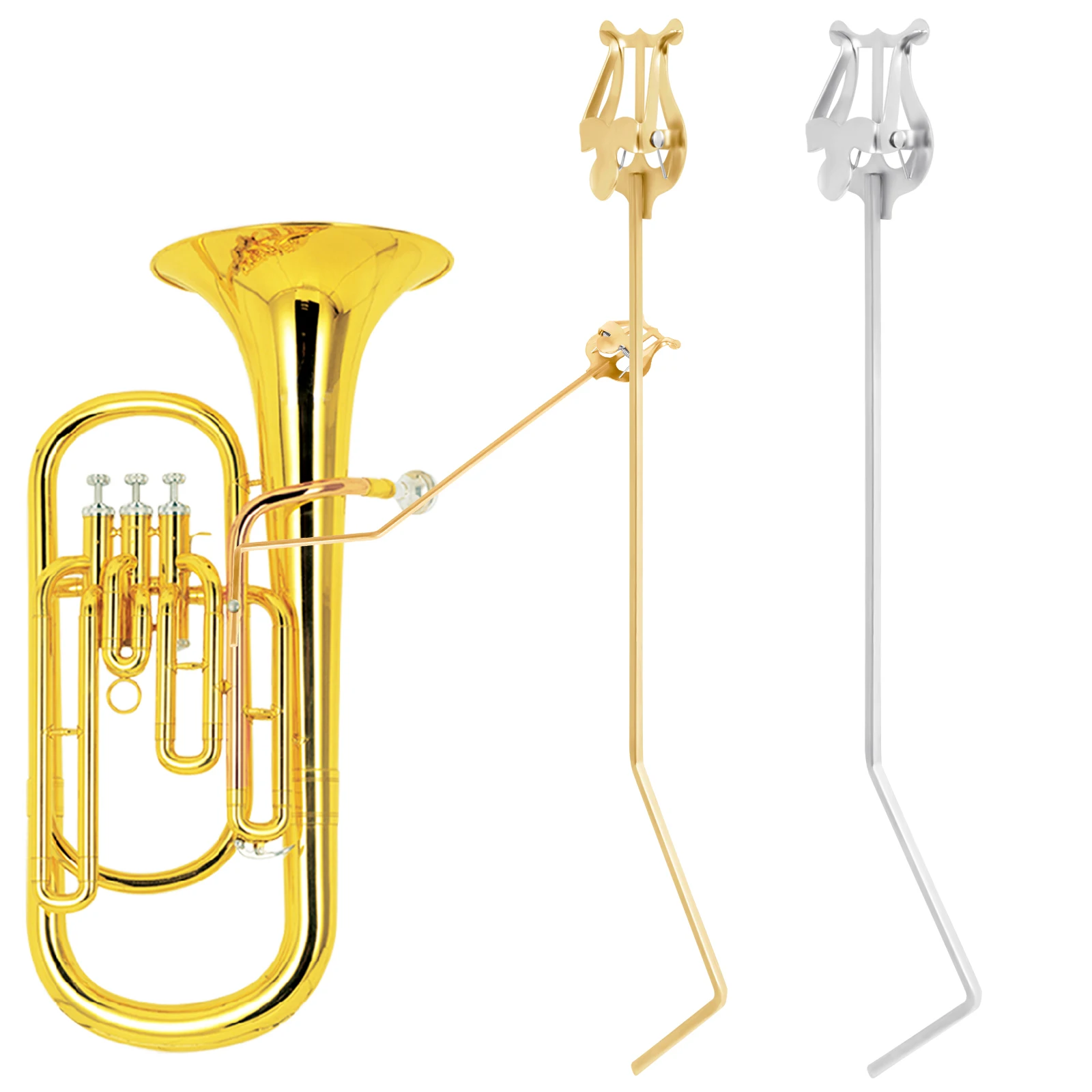 Musical Instrument Euphonium - 譜面台立ちキーチューバテナーホルンポータブル金属譜面台ユーフォニアム楽譜ホルダー金管楽器アクセサリー