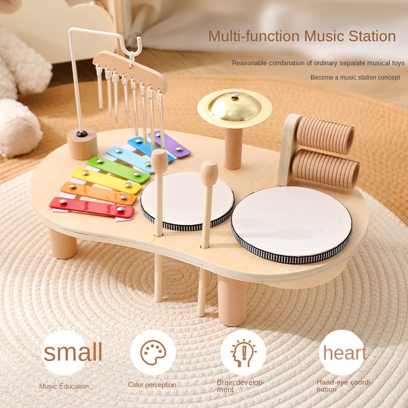 Musical Instrument Games - LazyChild 子供用教育玩具 木製オルゴール ベビーパーカッションおもちゃ 早期啓蒙楽器 卓上ゲームテーブル