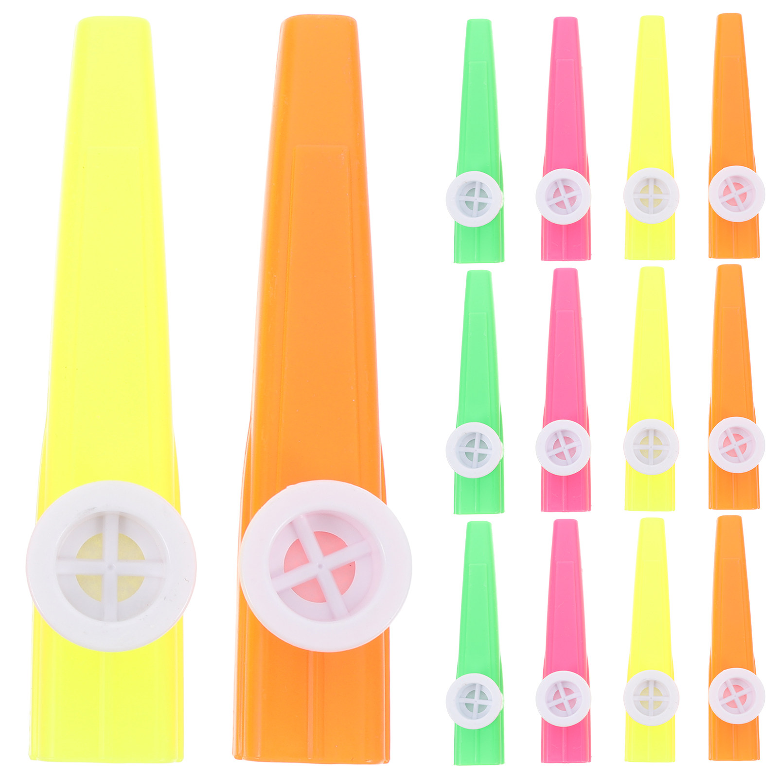 Musical Instrument Kids - 24個入り プラスチック製カズー 各種カラー 軽量 ポータブル ミニ管楽器