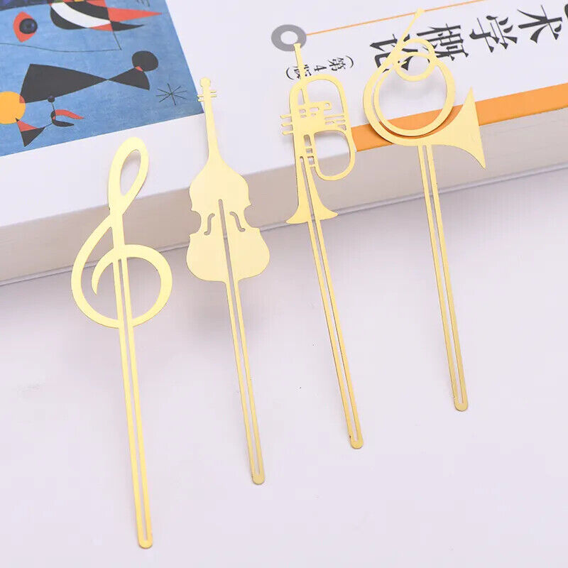 Musical Instrument Book - クリスマス & 卒業 ゴールド楽器ブックマーク - 色あせ防止合金、完璧なブックアクセサリー