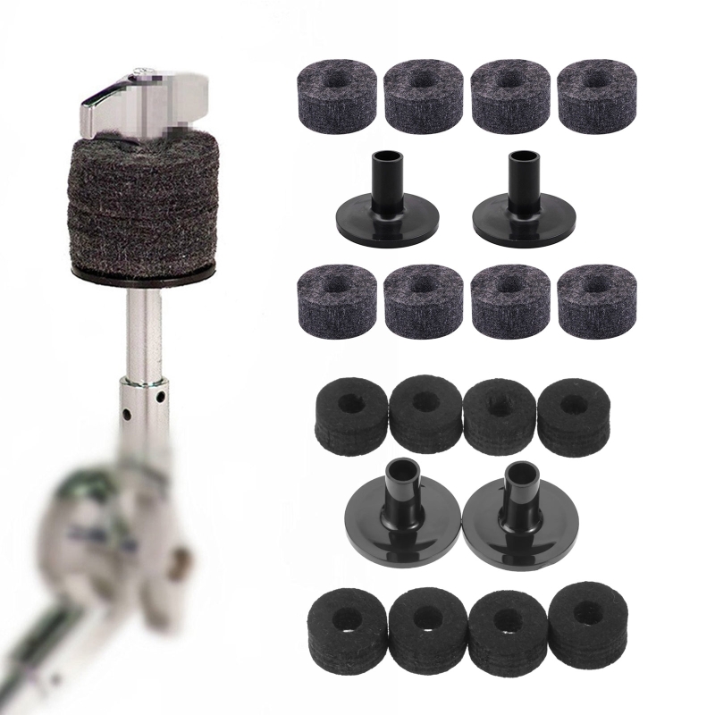 Musical Instrument Long - 楽器用フェルトワッシャー付きプラスチック製サイムバル、長袖ドラムキット、アクセサリー、8個