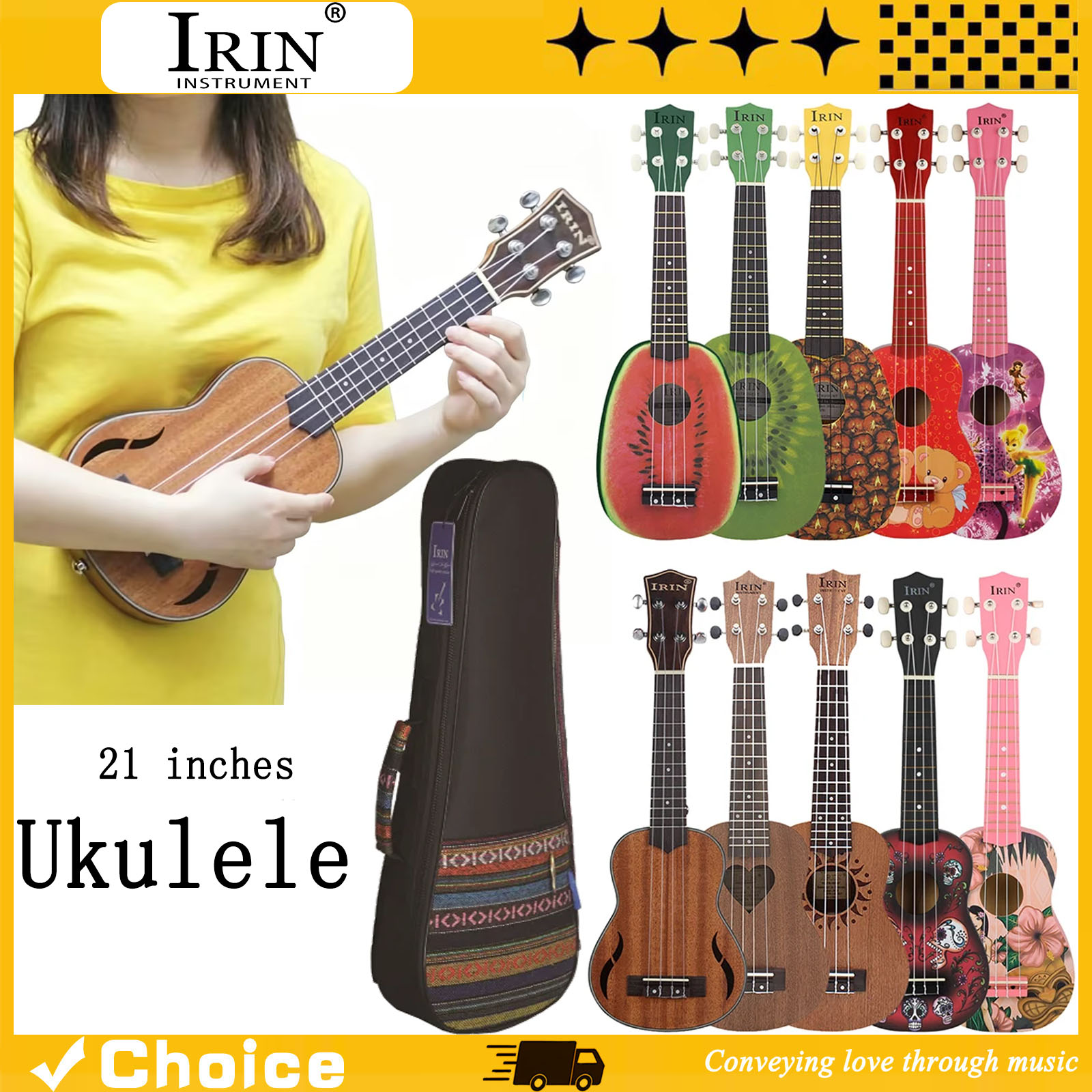 Musical Instrument Project - 21 インチ ウクレレ ハワイアン ギター ソプラノ