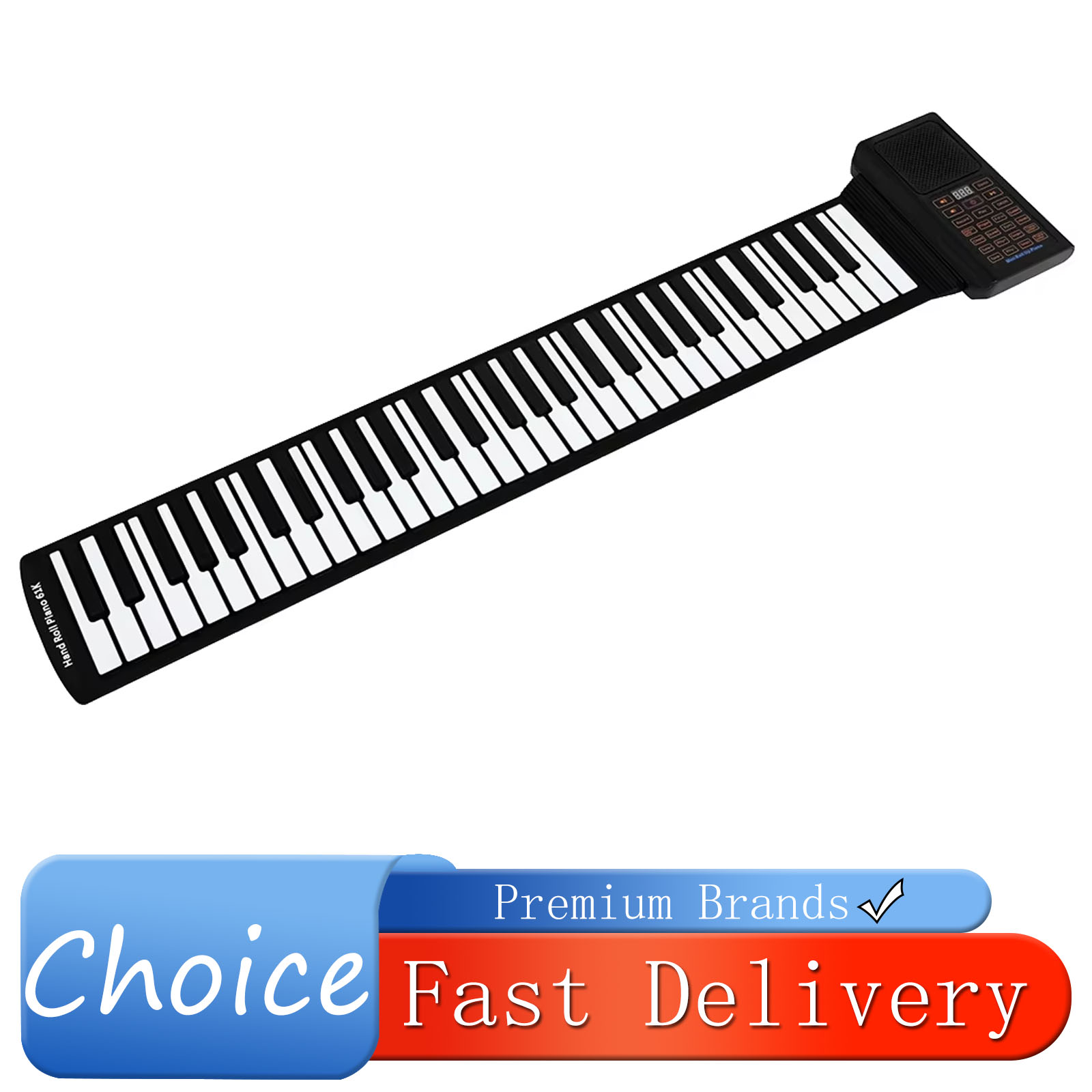 Musical Instrument Of Keyboard - 61 キーミニロールアップピアノシリコーンポータブル折りたたみソフトキーボード電子ピアノ黒白楽器ギフト用