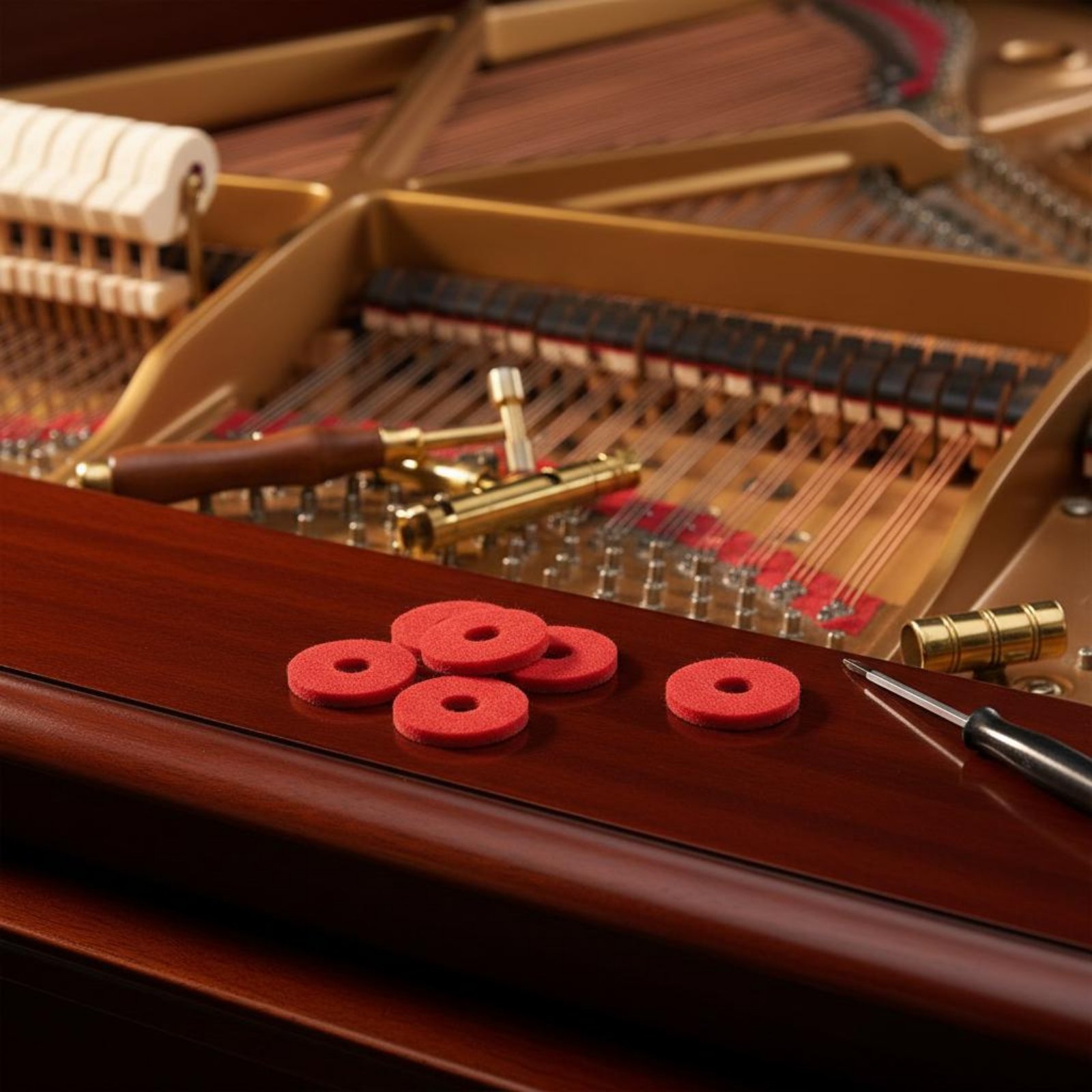 Musical Instrument Long - 赤いピアノキーウォッシャー小型丸型フェルトキーパッドウォッシャー楽器部品長持ちする技術者向け