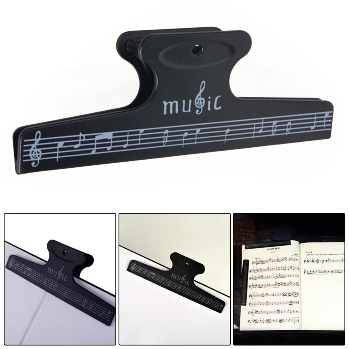 Musical Instrument Book - 楽譜クリップブックページノートクリップ楽譜固定クリップシートホルダーギターバイオリン楽器アクセサリー