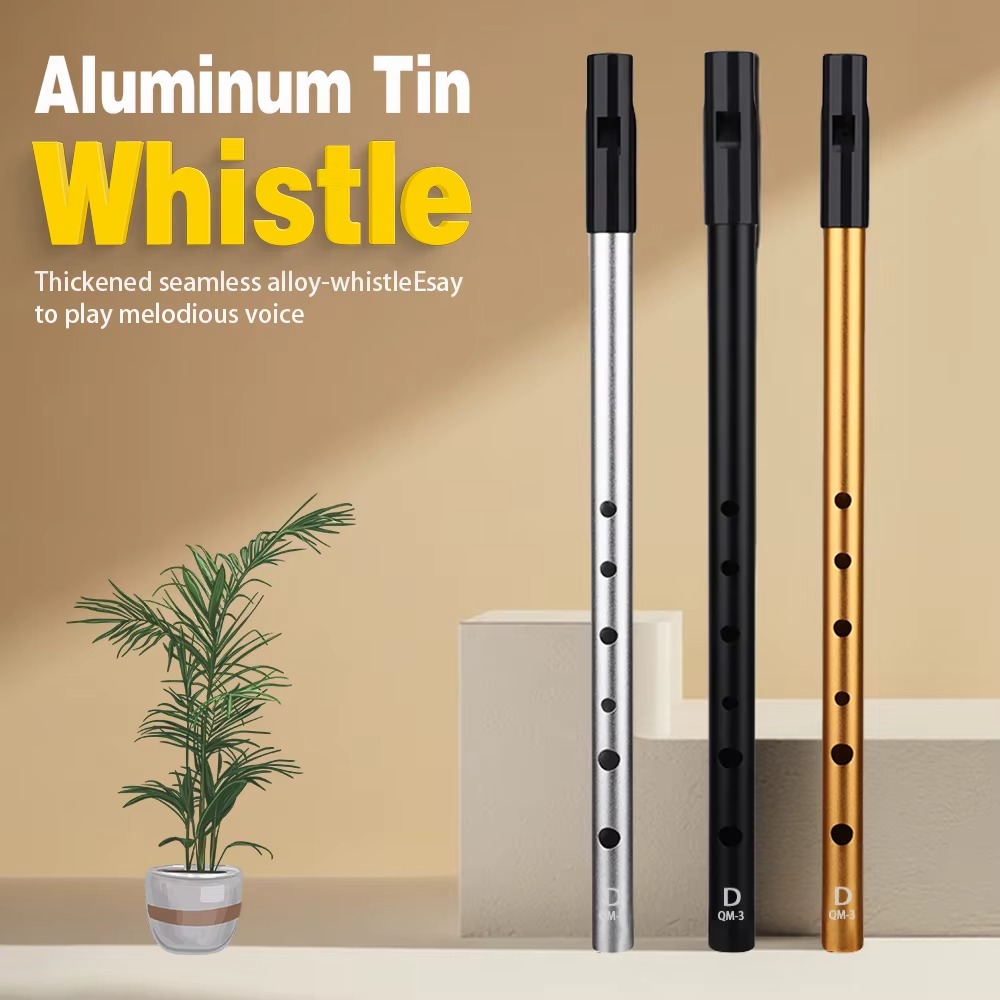 Tin Whistle Flute - 6穴C/Dキー イリッシュホイッスル フルート 6穴 簡単学習 アルミ製錫ホイッスル