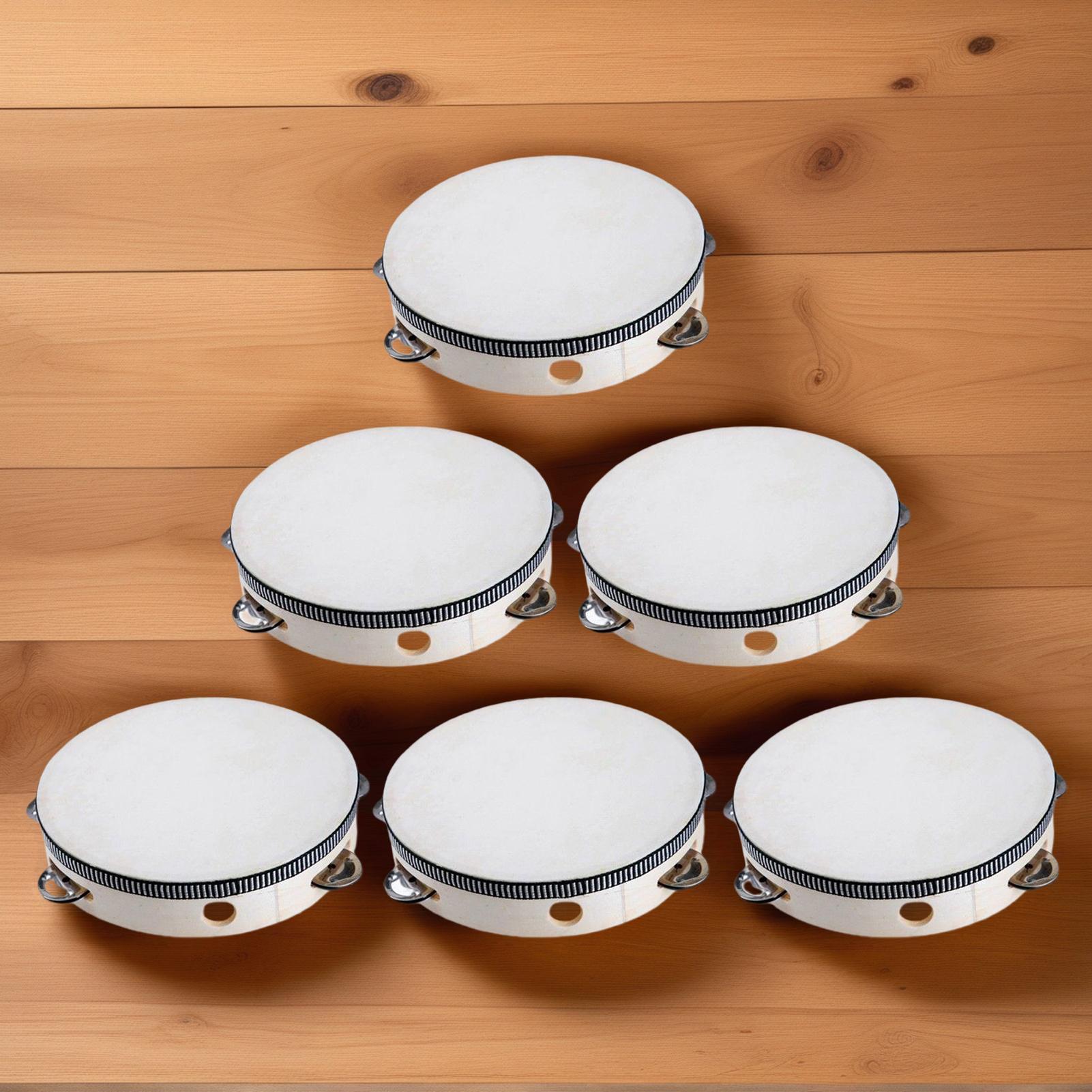 Musical Instrument Games - 教会用タンバリン 6 インチ手持ちドラムベルタンバリン 6 ピースパーカッション楽器教育用ドラムゲーム用