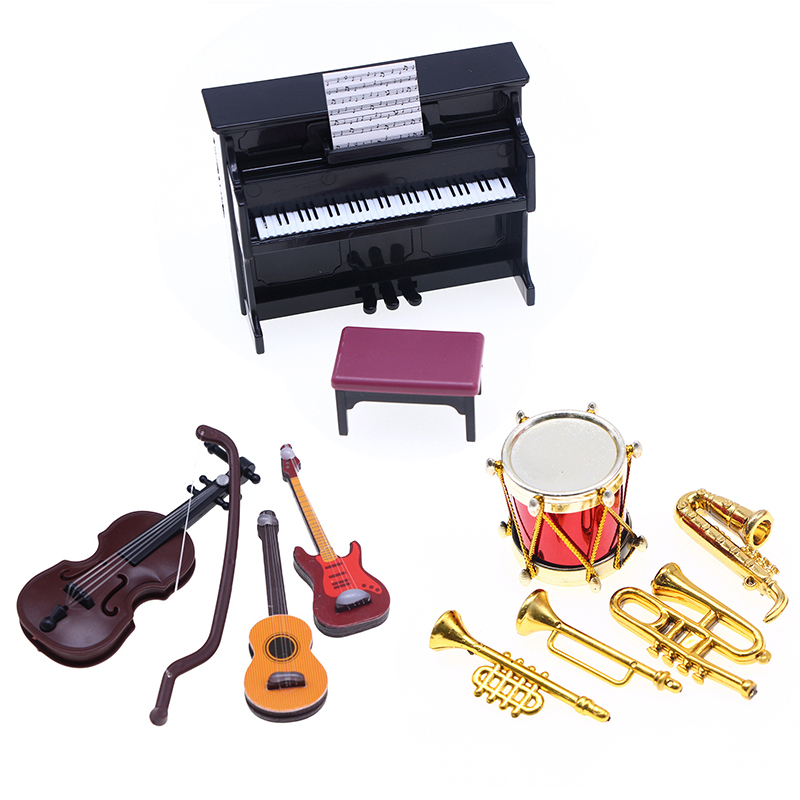1:12 ドールハウスミニチュア古典楽器ピアノギターサックス - Musical Instrument Project のレビューと価格