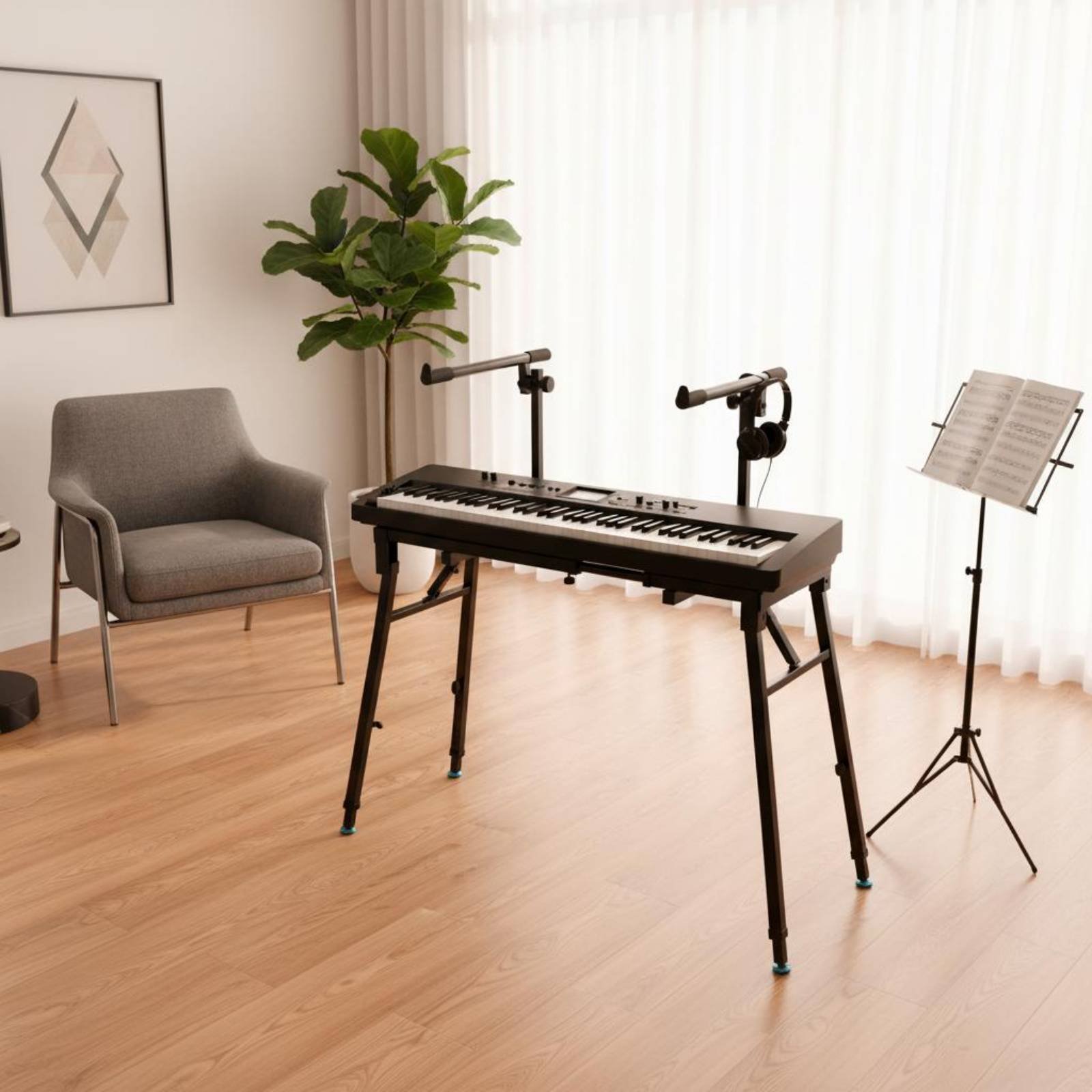折りたたみキーボードスタンド ポータブル 調節可能なキーボー - Musical Instrument Of Keyboard のレビューと価格