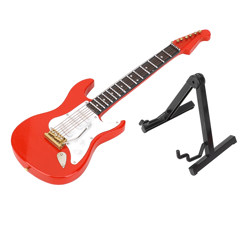 ミニチュア赤いエレキギターモデル楽器工芸品装飾品ギフト - Musical Instrument Music のレビューと価格