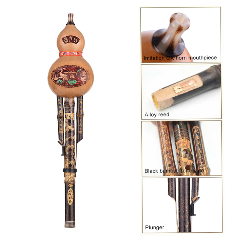中国の手作り黒竹フルーシひょうたんフルート、民族楽器、初心者 - Tin Whistle Flute のレビューと価格