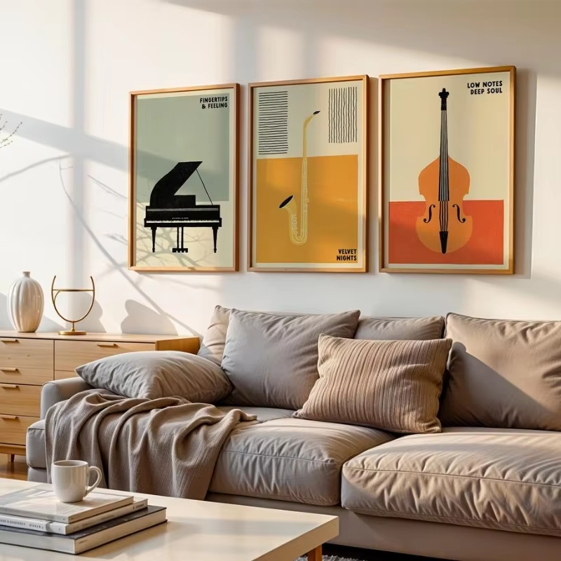 レトロな中世風ポップミュージック楽器ポスター |   90年 - Musical Instrument Project のレビューと価格
