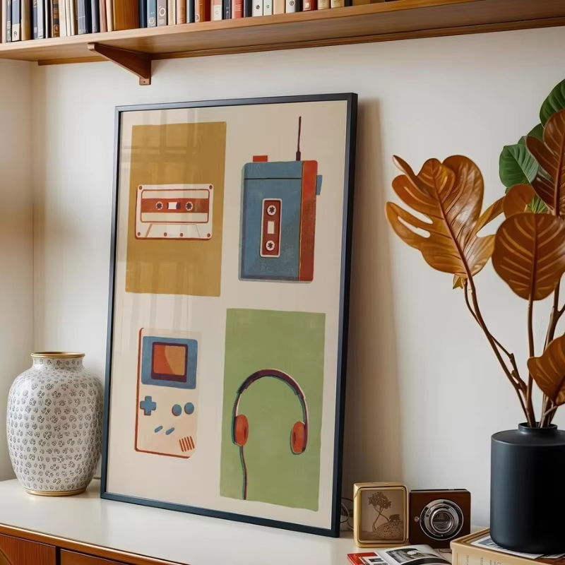 レトロな中世風ポップミュージック楽器ポスター |   90年 - Musical Instrument Project のレビューと価格