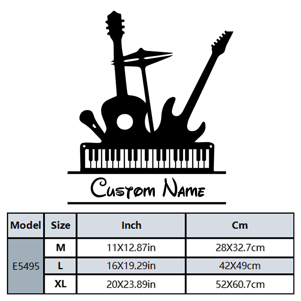 1PC 漫画楽器カスタム名名前壁デカールアートビニールステッ - Musical Instrument Name のレビューと価格