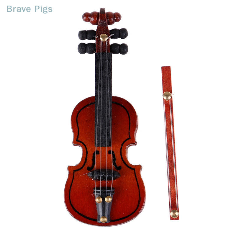 ドールハウス用ミニチュアバイオリン,木製楽器,ミニ楽器 - Musical Instrument Fiddle のレビューと価格