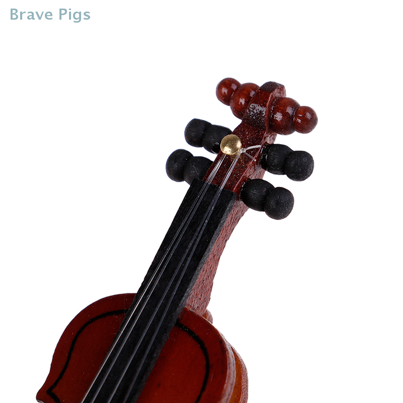 ドールハウス用ミニチュアバイオリン,木製楽器,ミニ楽器 - Musical Instrument Fiddle のレビューと価格