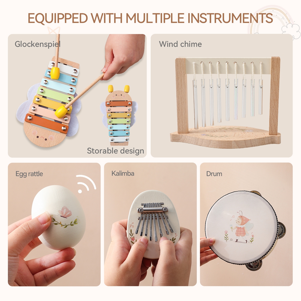 音楽玩具 赤ちゃん 木製 モンテッソーリ玩具 子供用楽器 リ - Musical Instrument Project のレビューと価格