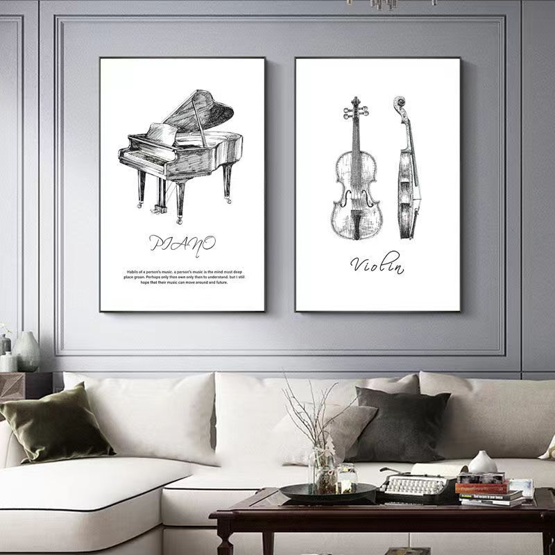 キャンバス絵画現代ミニマリストピアノバイオンドラムキット楽器 - Musical Instrument Project のレビューと価格