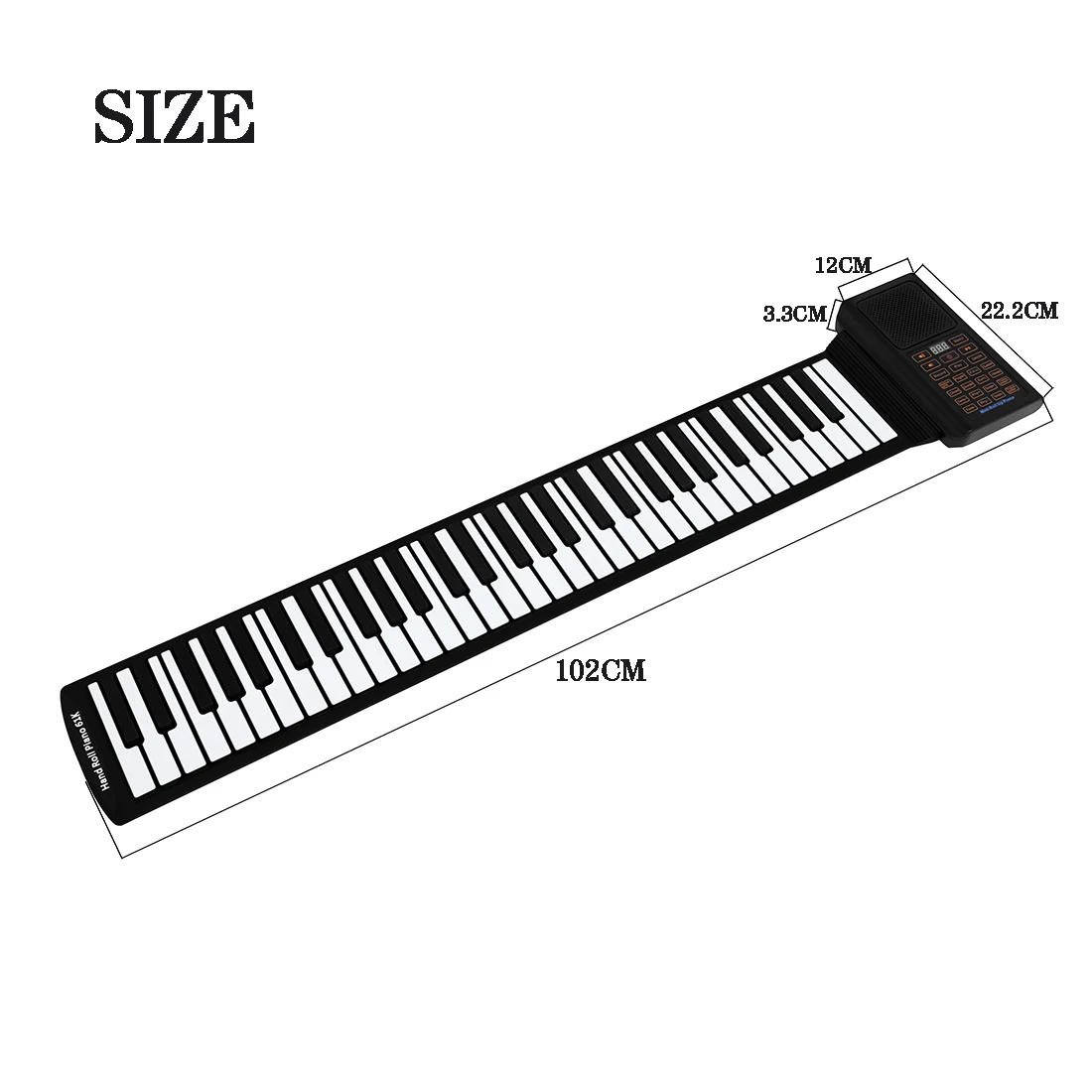 61 キーミニロールアップピアノシリコーンポータブル折りたた - Musical Instrument Of Keyboard のレビューと価格