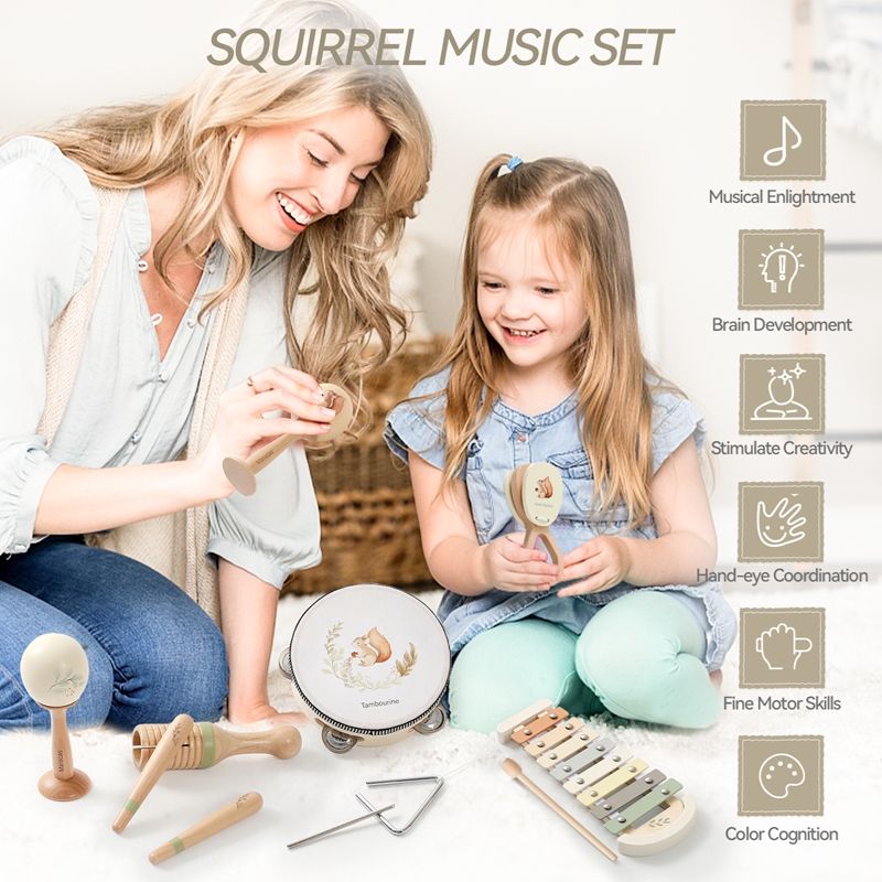 ベビーミュージックトイ マラカス ドラム シロフォン 子供用 - Musical Instrument Project のレビューと価格