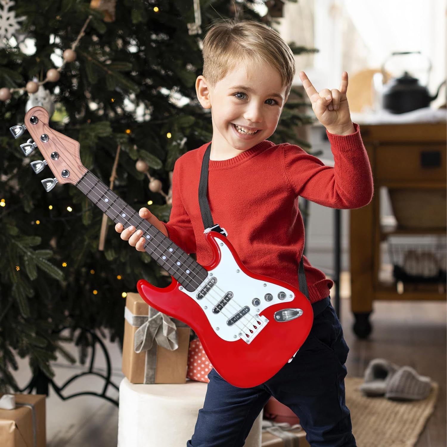 子供用エレキギターおもちゃ - 4弦多機能電子楽器、ポータブ - Musical Instrument Project のレビューと価格