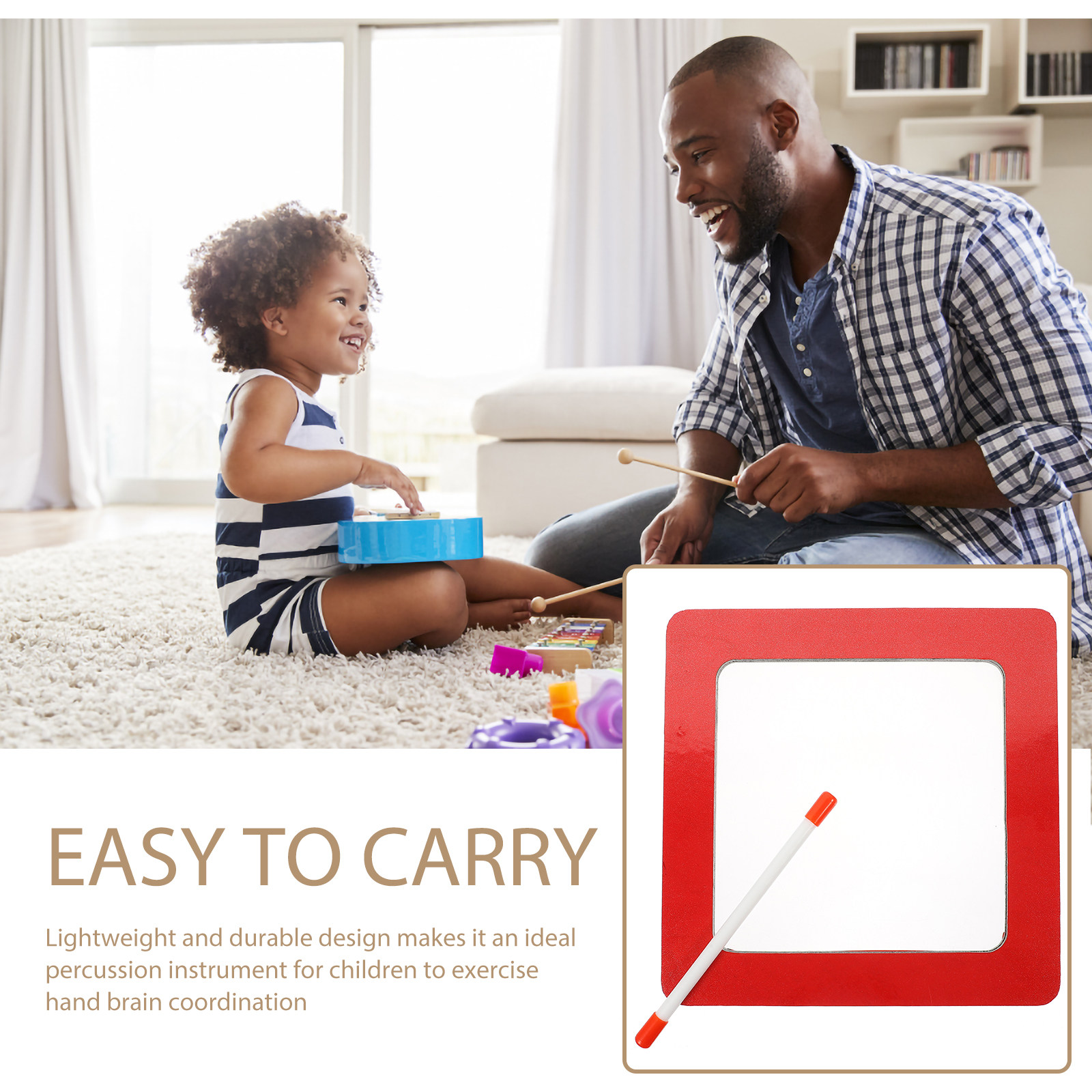 1セット スクエアドラム 高級キッズパーカッション楽器 ドラ - Musical Instrument Kids のレビューと価格